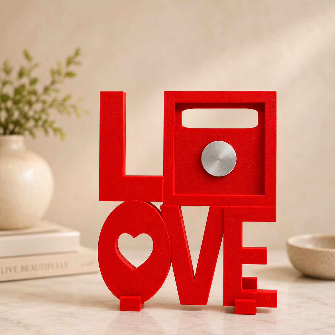 LOVE frame in red colour