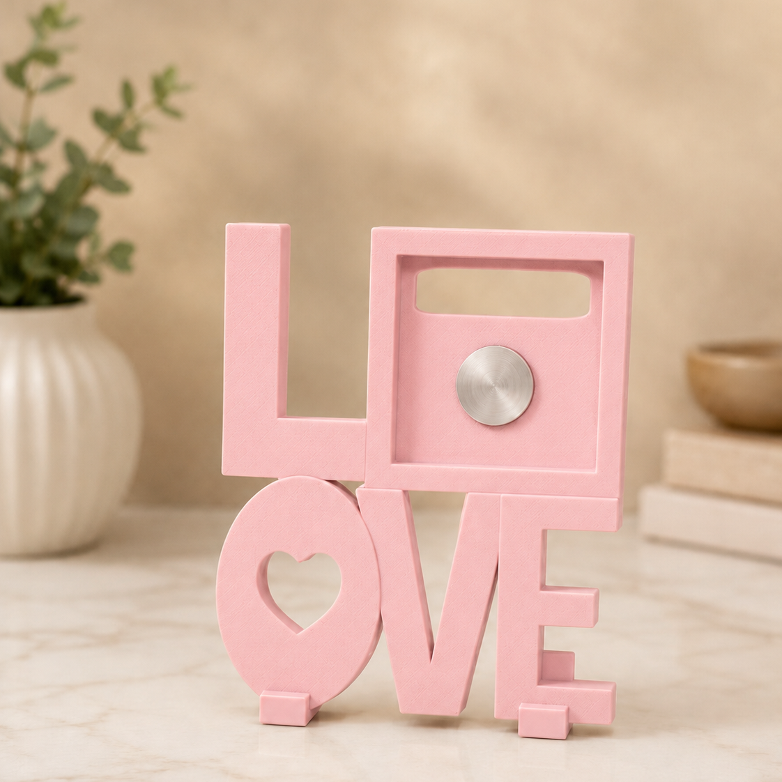 LOVE frame in pink colour