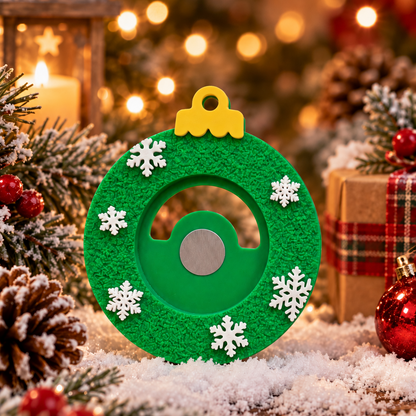 Christmas Photo Magnet Ornament green without ribbon