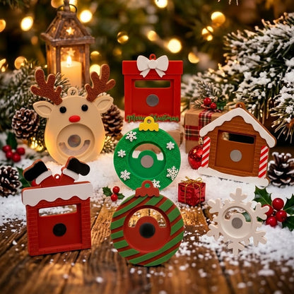 Christmas photo magnets ornaments showing all 7 styles