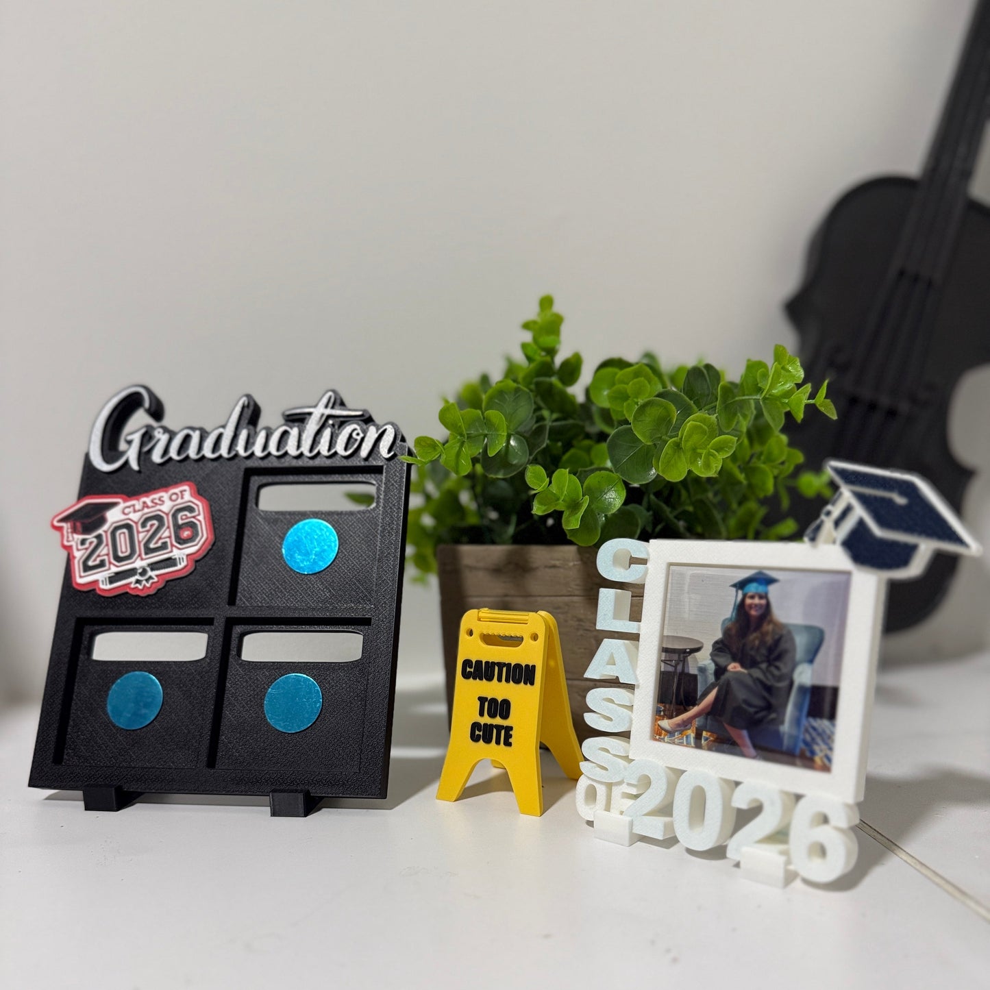 3D printed graduation photo magnet display frames for grad keepsake 
