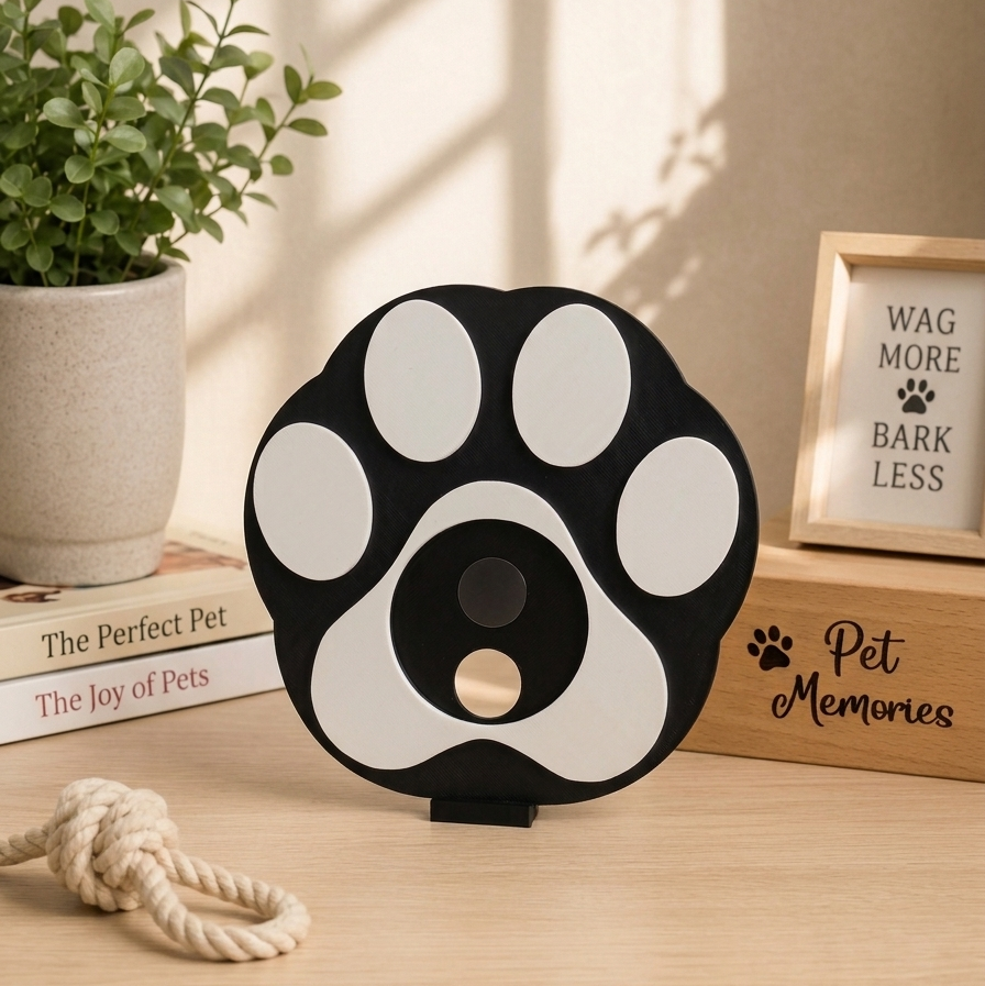 PAW photo magnet display frame for one round photo magnet