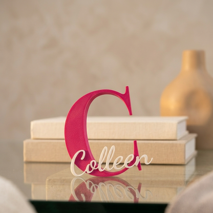 Initial and Name Decor in Magenta colour with name colleen