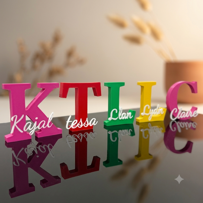 Initial and Name decor with multi colour and various names
