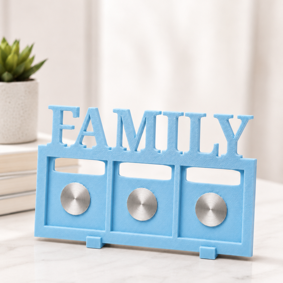 FAMILY frame in light blue colour