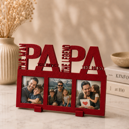 PAPA frame with magnets in ruby red colour