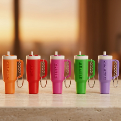 Sipper shaped keychain in multi colour