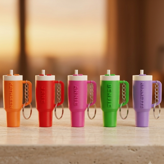 Sipper shaped keychain in multi colour